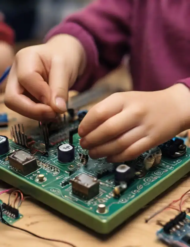 kid making electronics